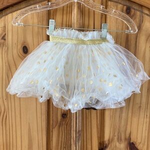 Girls Creations of Grace white metallic gold lace tutu skirt size 2T/3T